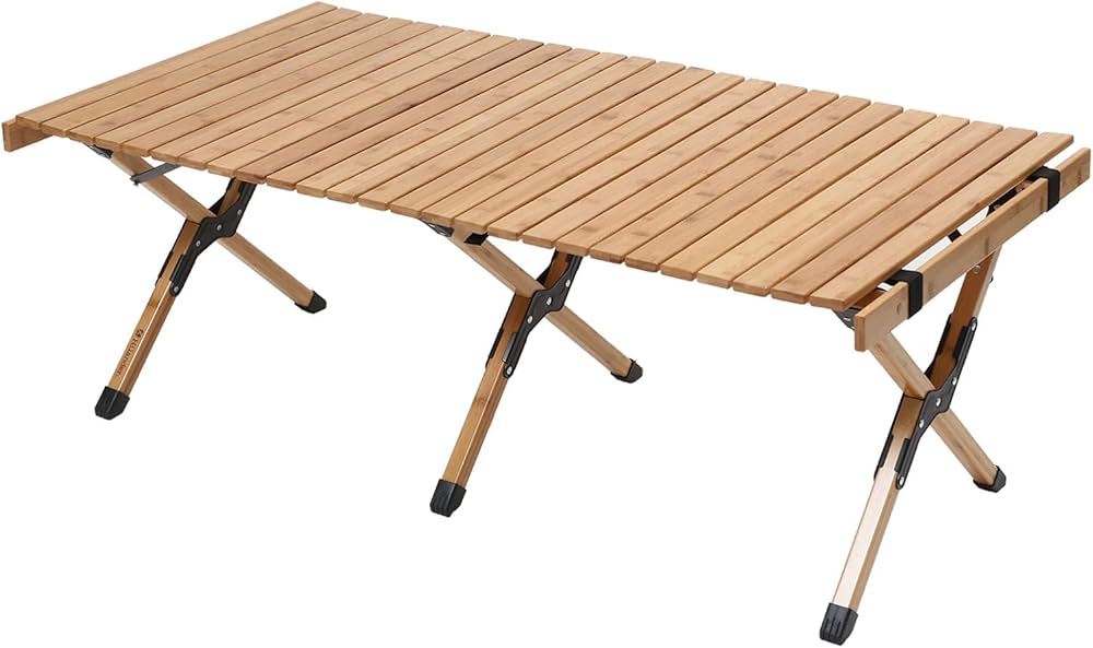 Amazon | Hilander(ハイランダー) バンブーロールトップテーブル 120