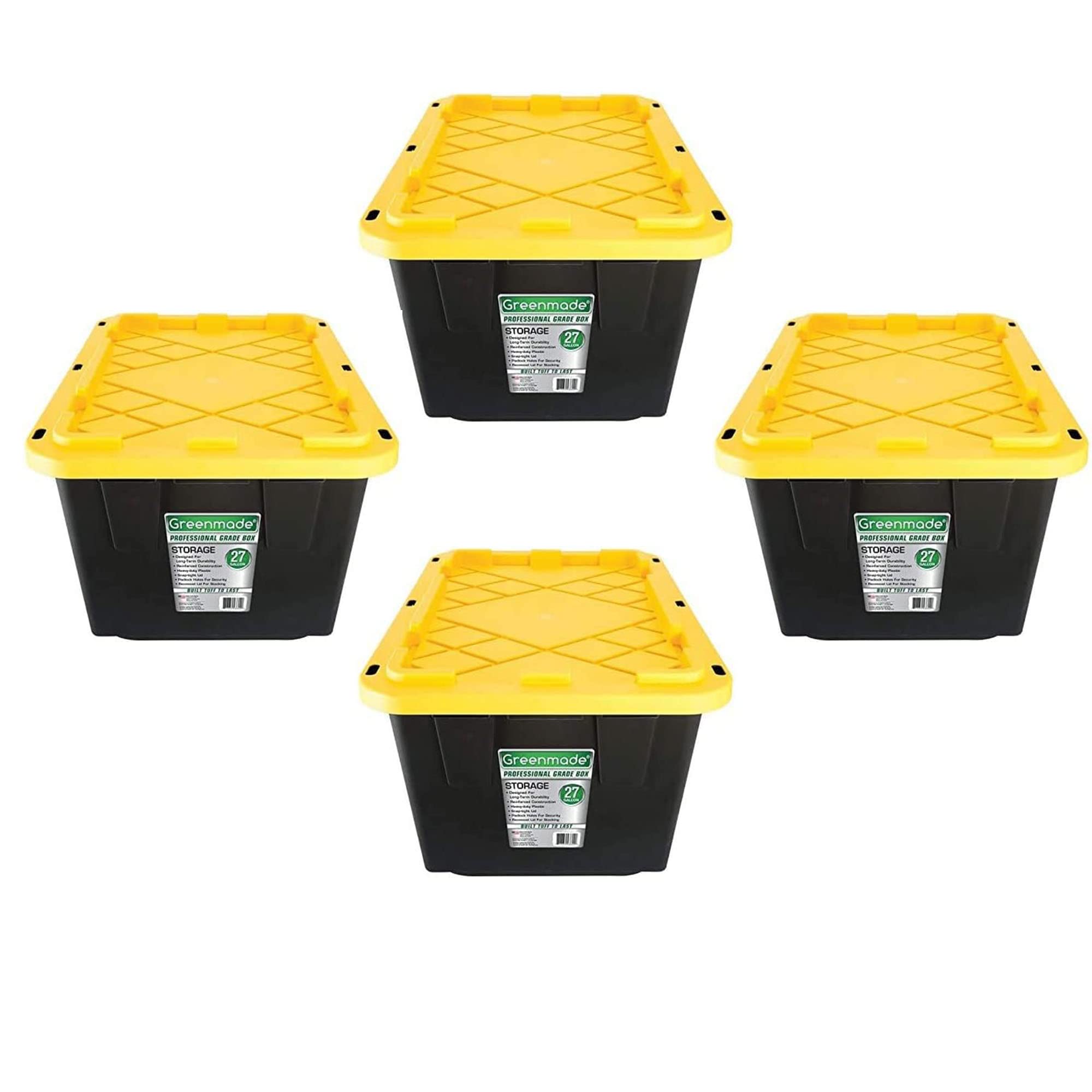 Amazon.com - GREENMADE 27 Gallon Black & Yellow Storage Container