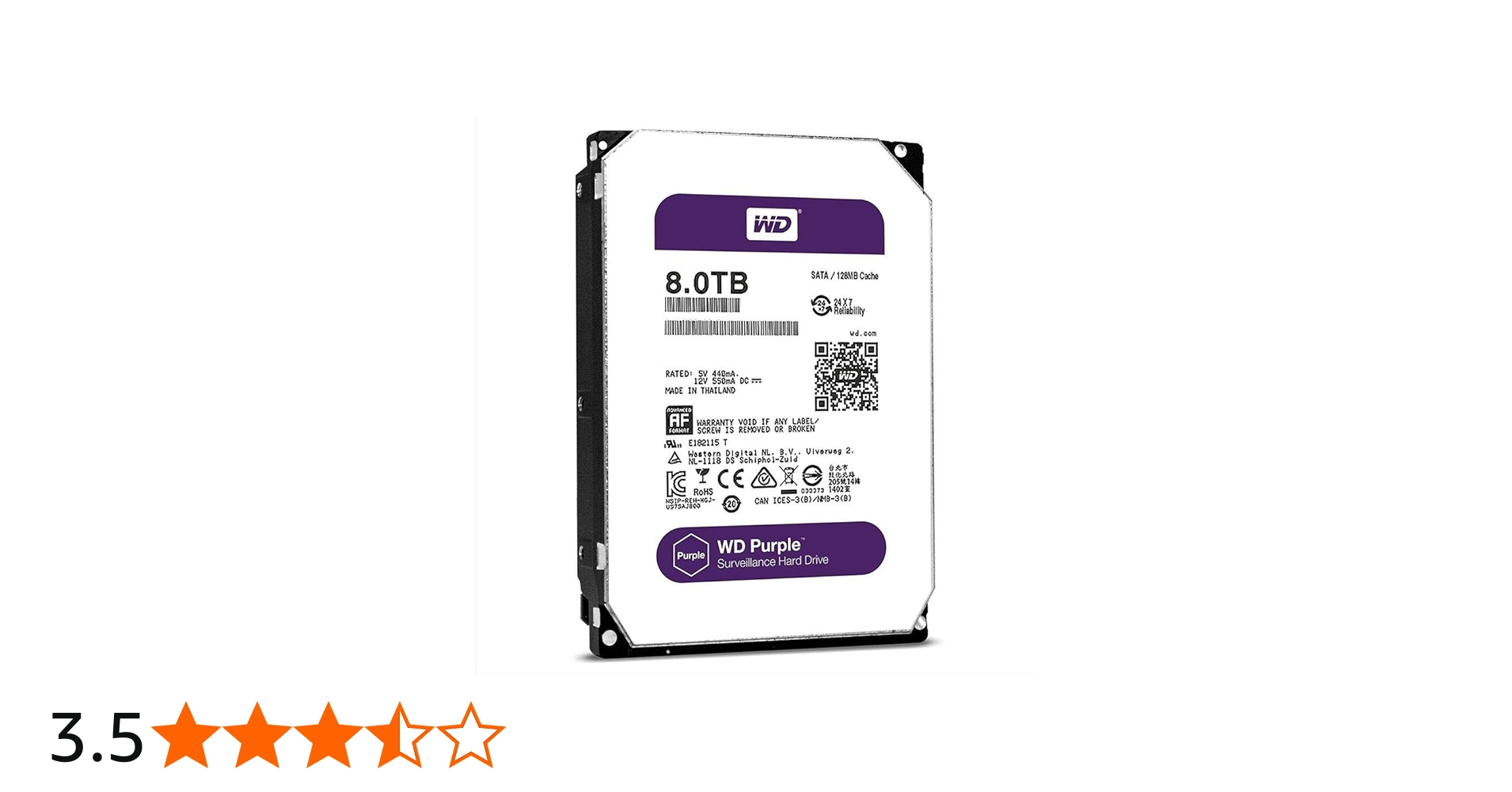 Amazon | WD HDD 内蔵ハードディスク 3.5インチ 8TB WD Purple 監視