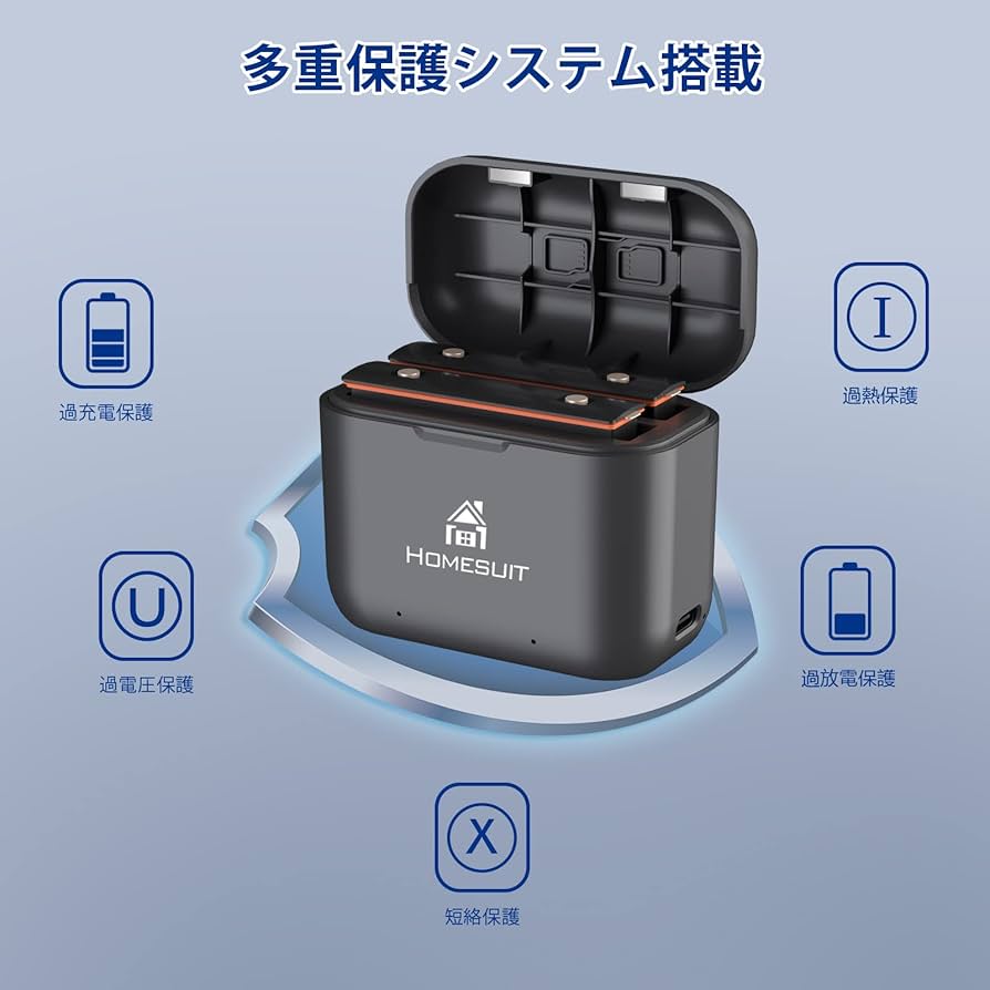 Amazon | Homesuit Insta360 X3バッテリー1800mAh×2個 収納式 インスタ