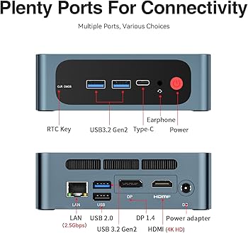 Amazon.com: TRIGKEY S5 Mini PC, Ryzen 5 5500U (6C/12T, Up to 4.0