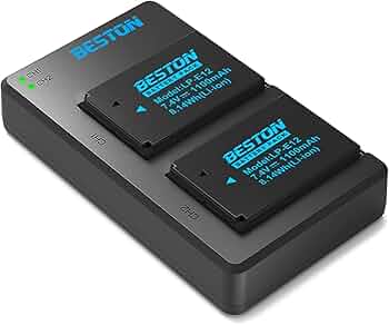 Amazon.co.jp: BESTON LP-E12バッテリーパックと急速USB充電ベース2個