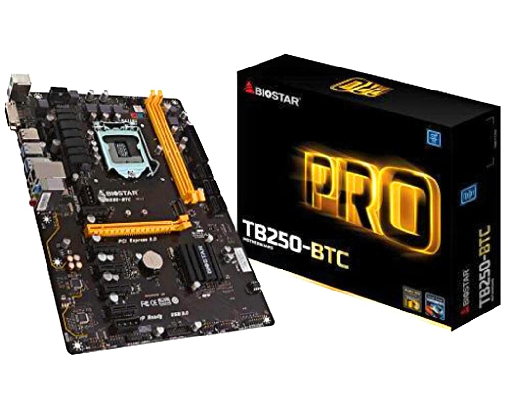 Amazon | Biostar Motherboard TB250-BTC PRO Core i7/i5/i3 LGA1151