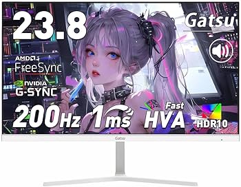 Amazon.co.jp: Gatsu ゲーミングモニター 白 23.8インチ 200Hz 1ms