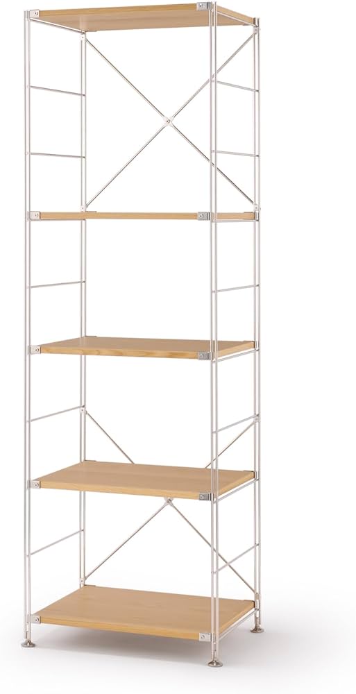 Amazon｜無印良品 ステンレスユニットシェルフ オーク材棚セット 大 幅