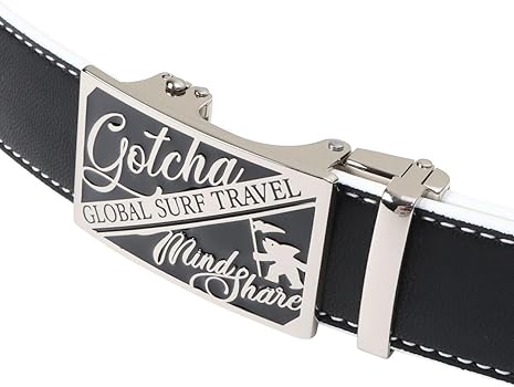 Amazon.co.jp: [ガッチャ] ゴルフ 切替 カラー 刺繍 ホールレス ベルト