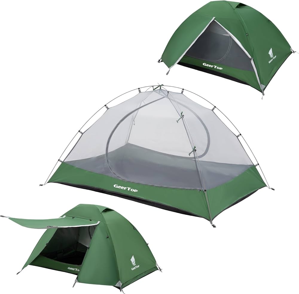 Amazon.co.jp: Geer Top テント 2人用 ソロキャンプ テント 前室付き