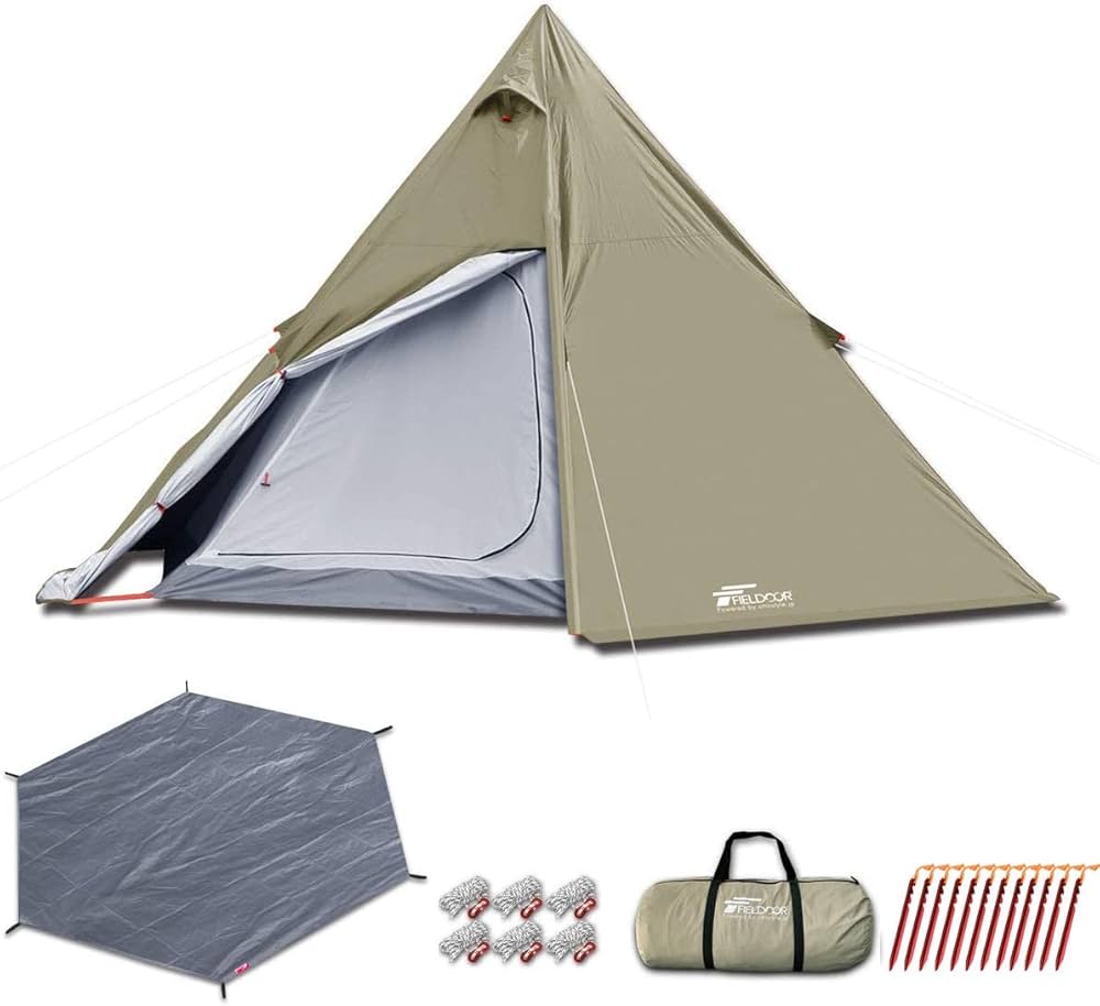 Amazon | FIELDOOR ワンポールテント 400 【TC ポリコットン