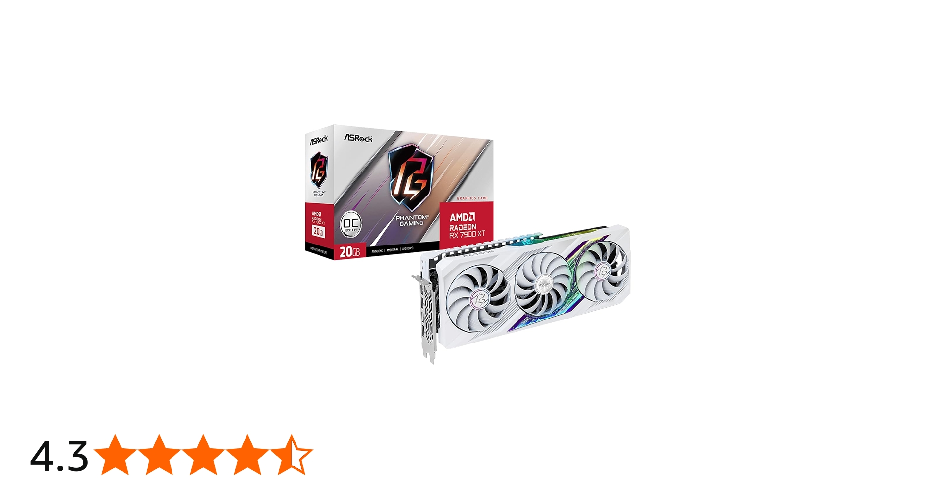 Amazon | ASRock Radeon RX 7900 XT Phantom Gaming OC 20GB GDDR6 320