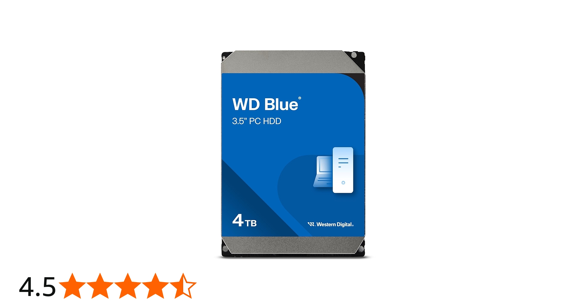 Western Digital 4TB WD Blue PC Hard Drive HDD - 5400 RPM, SATA 6