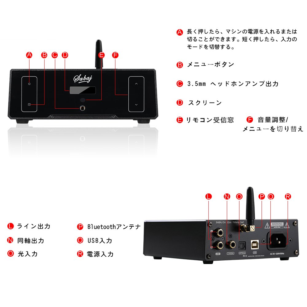 Amazon.co.jp: Sabaj D4 DAコンバーター & ヘッドホンアンプ 一体型