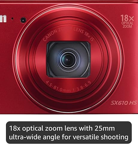 Canon SX610 HS PowerShot Point and Shoot Digital Camera - Red