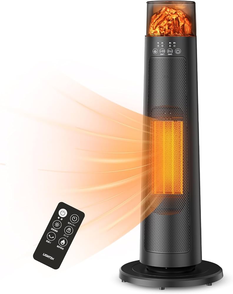 Amazon | [禄越] セラミックヒーター 電気ヒーター タワー型 首振り