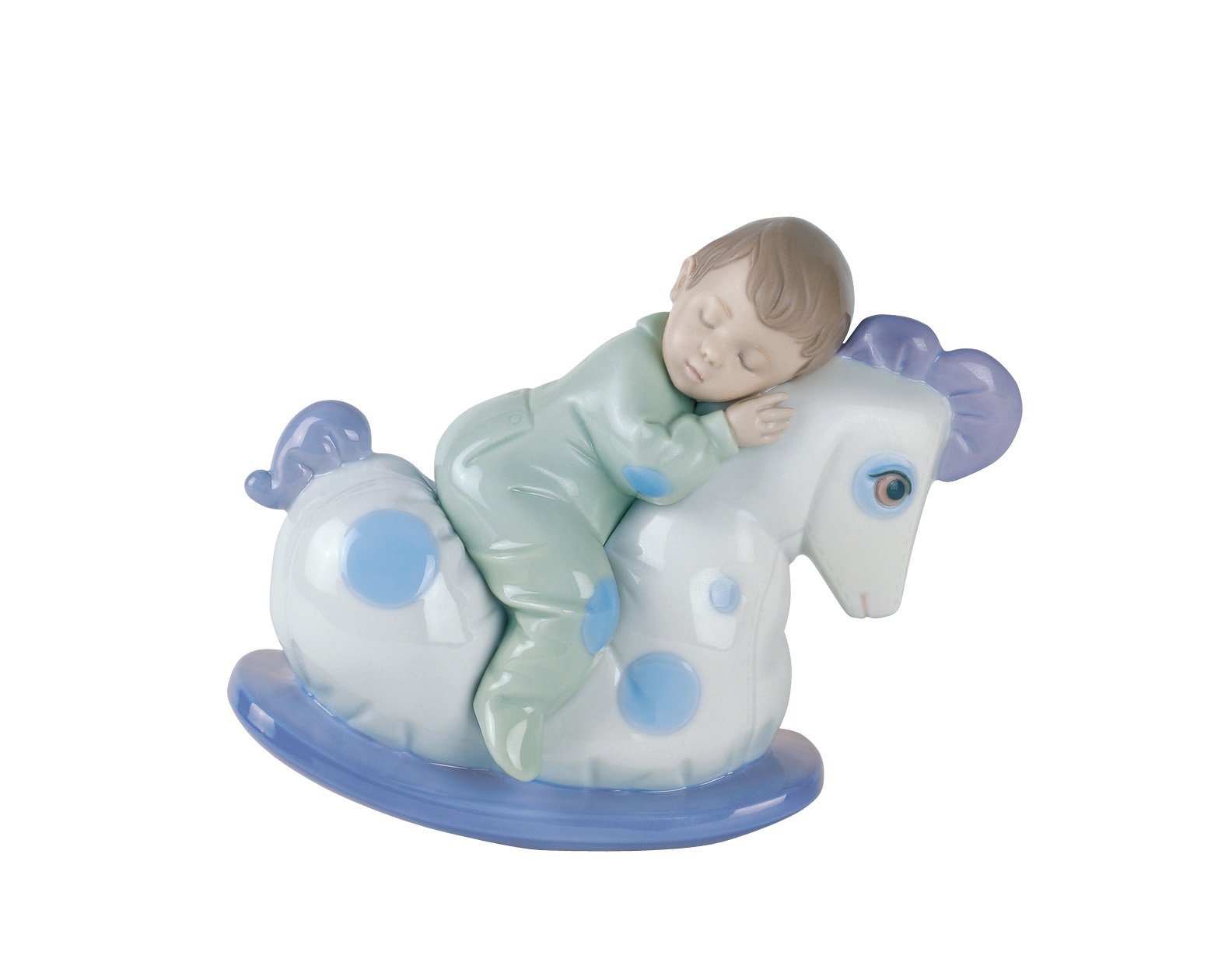 Amazon.co.jp: ナオ Nao リヤドロ 人形 木馬でお昼寝 02001476