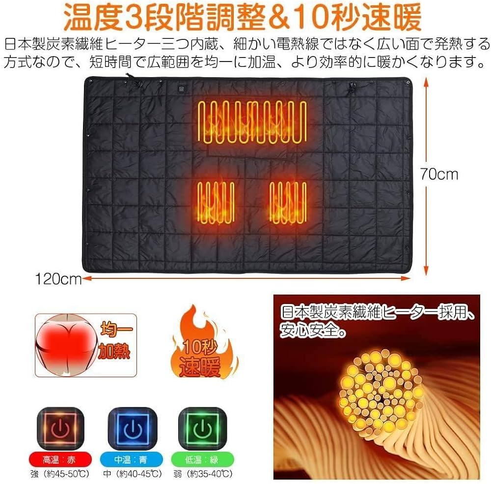 Amazon.co.jp: 多機能4 WAY USB電気ブランケット 収納ポケット大