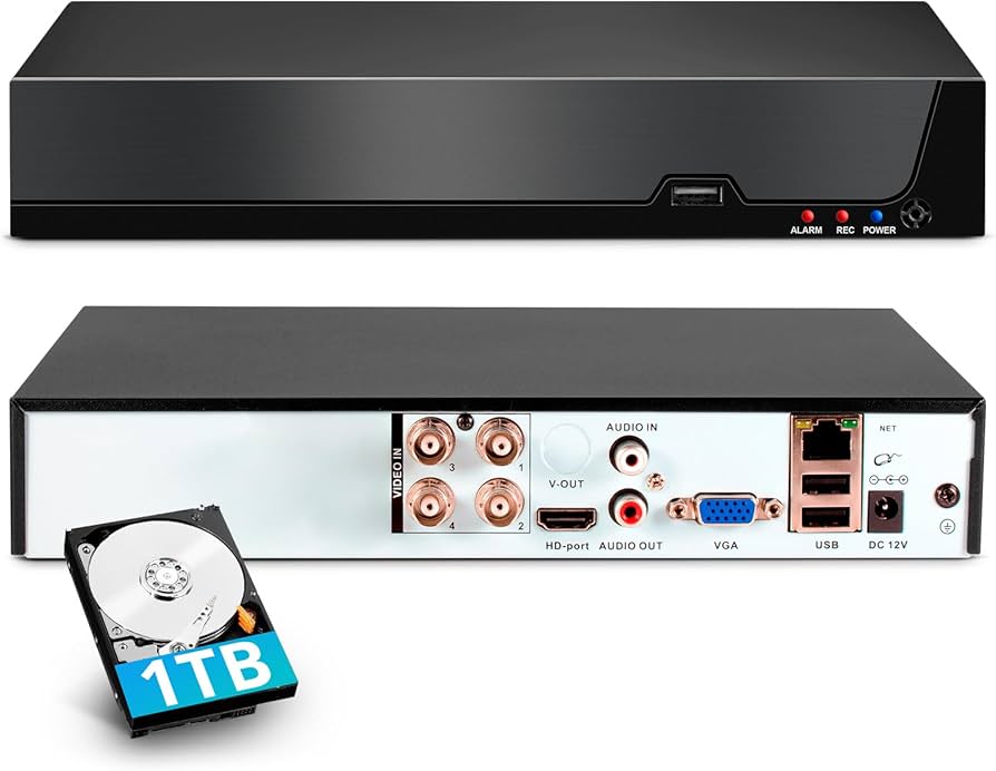 Amazon.com : 4 Channel DVR for Security Camera with 1TB Hard Drive