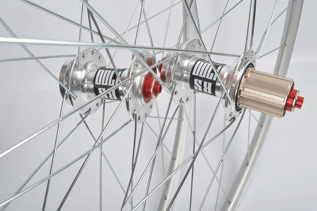 Amazon | 700c自転車ホイールセット 銀 C/Vリムブレーキ 7-11スピード