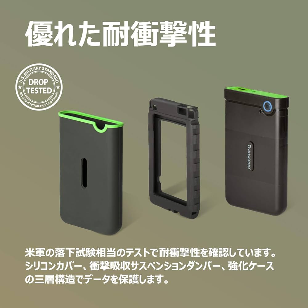 Transcend ポータブルHDD 2台 セット4TB 耐衝撃 USB3.1 楽天市場