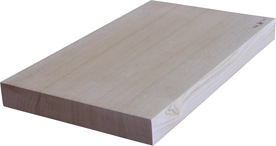 Amazon | まな板 木製 青森ヒバ無垢材 柾目 一枚板 3cm厚 (普通サイス