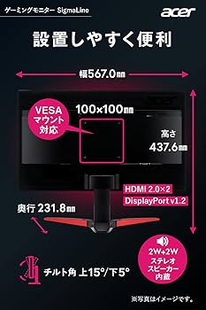 Amazon.co.jp: Acer ゲーミングモニター ディスプレイ 165hz