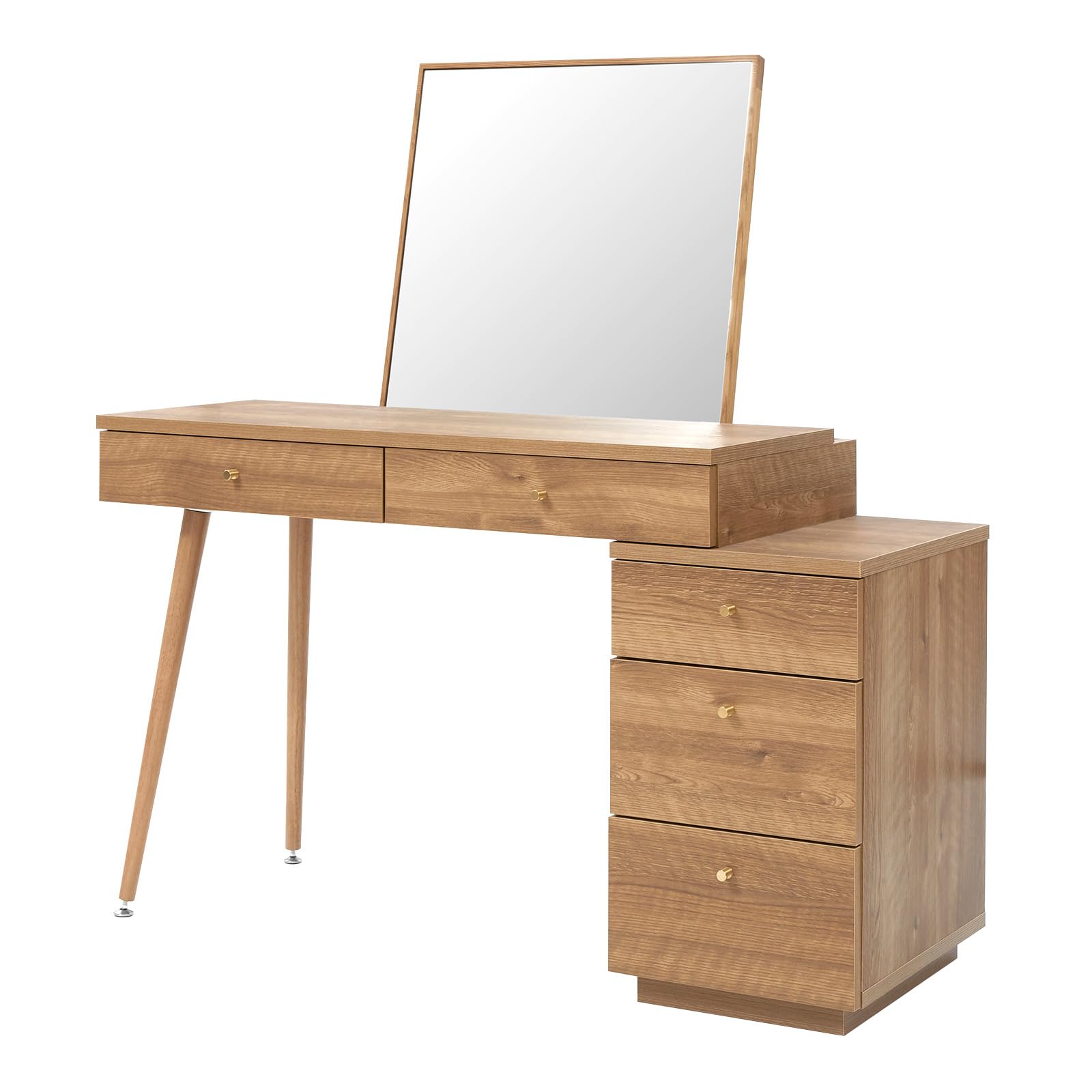 Amazon｜LOWYA ロウヤ ドレッサー デスク サイドチェスト付き