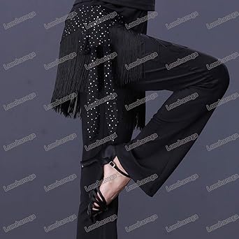 Amazon.co.jp: [Yorkfine] 社交ダンス パンツ レディース 黒 フリンジ