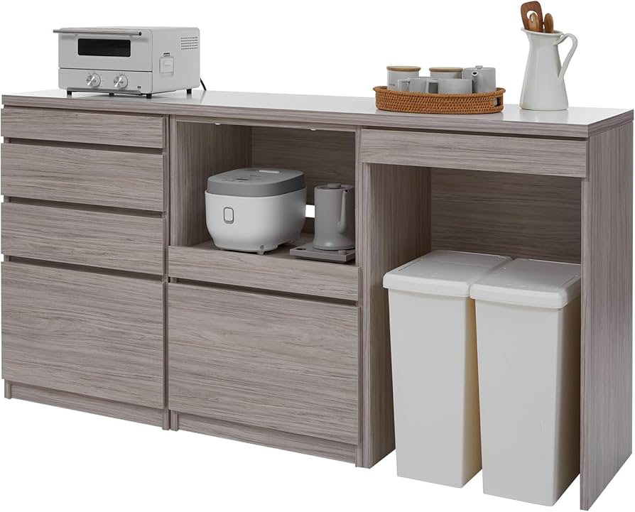 Amazon｜LOWYA ロウヤ 食器棚 電子レンジ台 キッチンカウンター