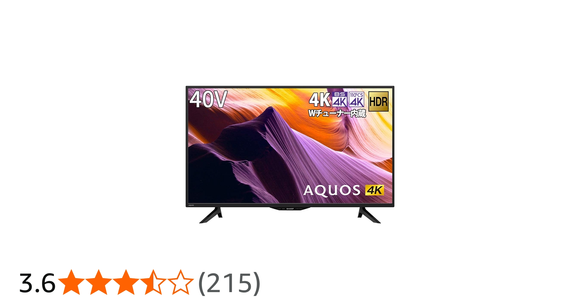 Amazon | シャープ 40V型 4K チューナー内蔵 液晶 テレビ AQUOS HDR