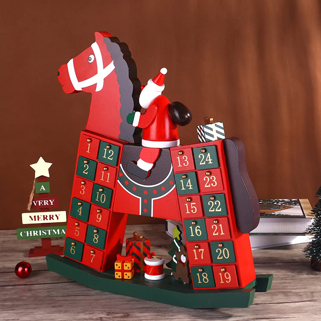 Amazon.co.jp: WOYAサンタ乗馬馬木製クリスマスカウントダウン