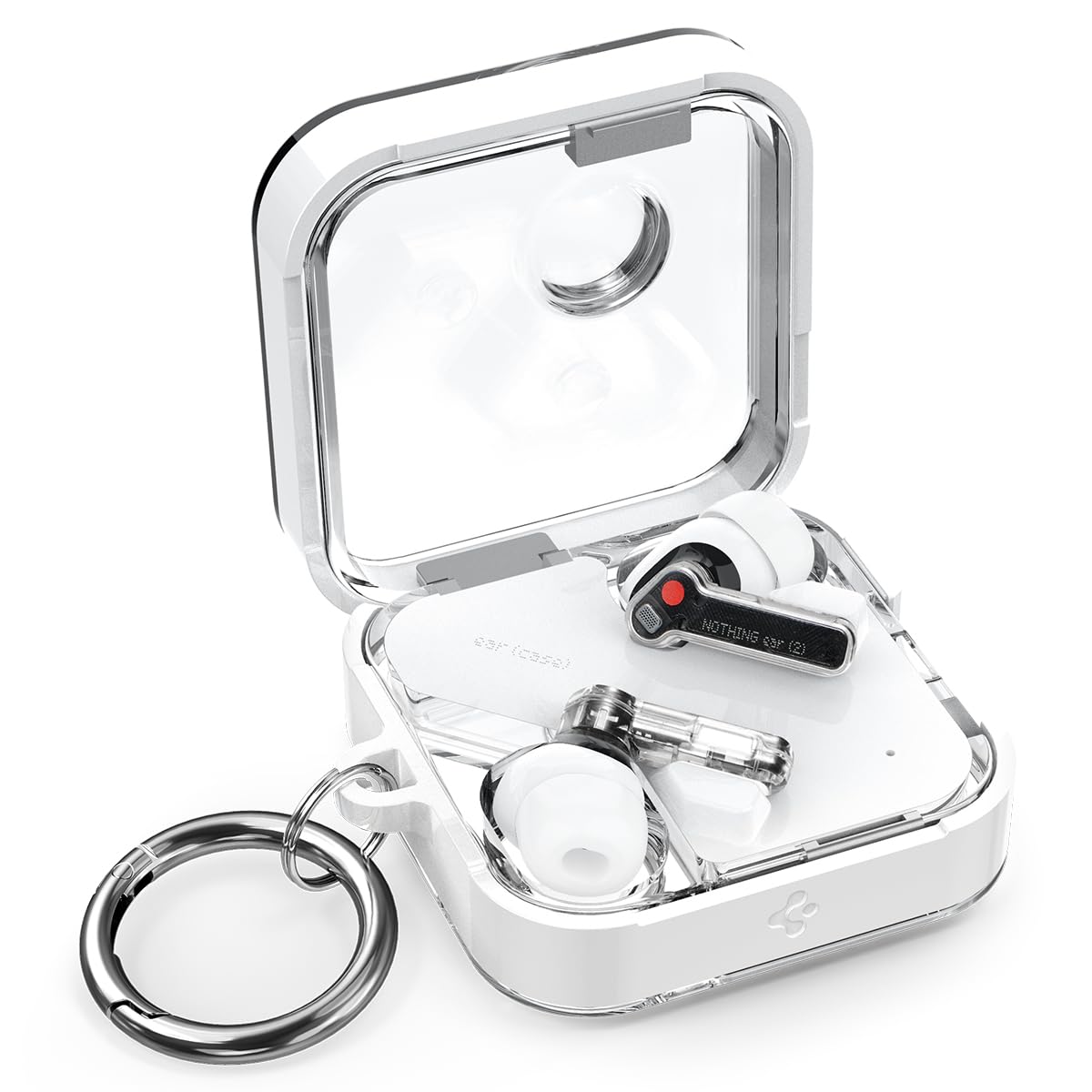 Amazon.co.jp: Spigen Nothing Ear (2) ケース クリア カラビナ付き