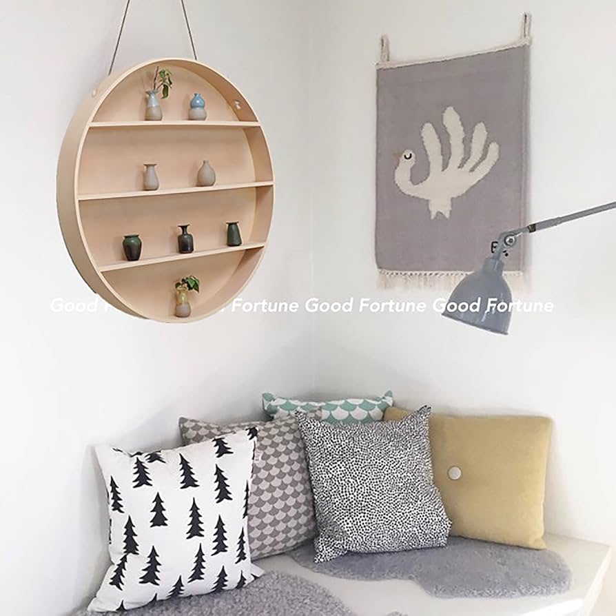 Amazon｜丸い壁の棚、壁に取り付けられた円形の棚、木製の壁掛け棚