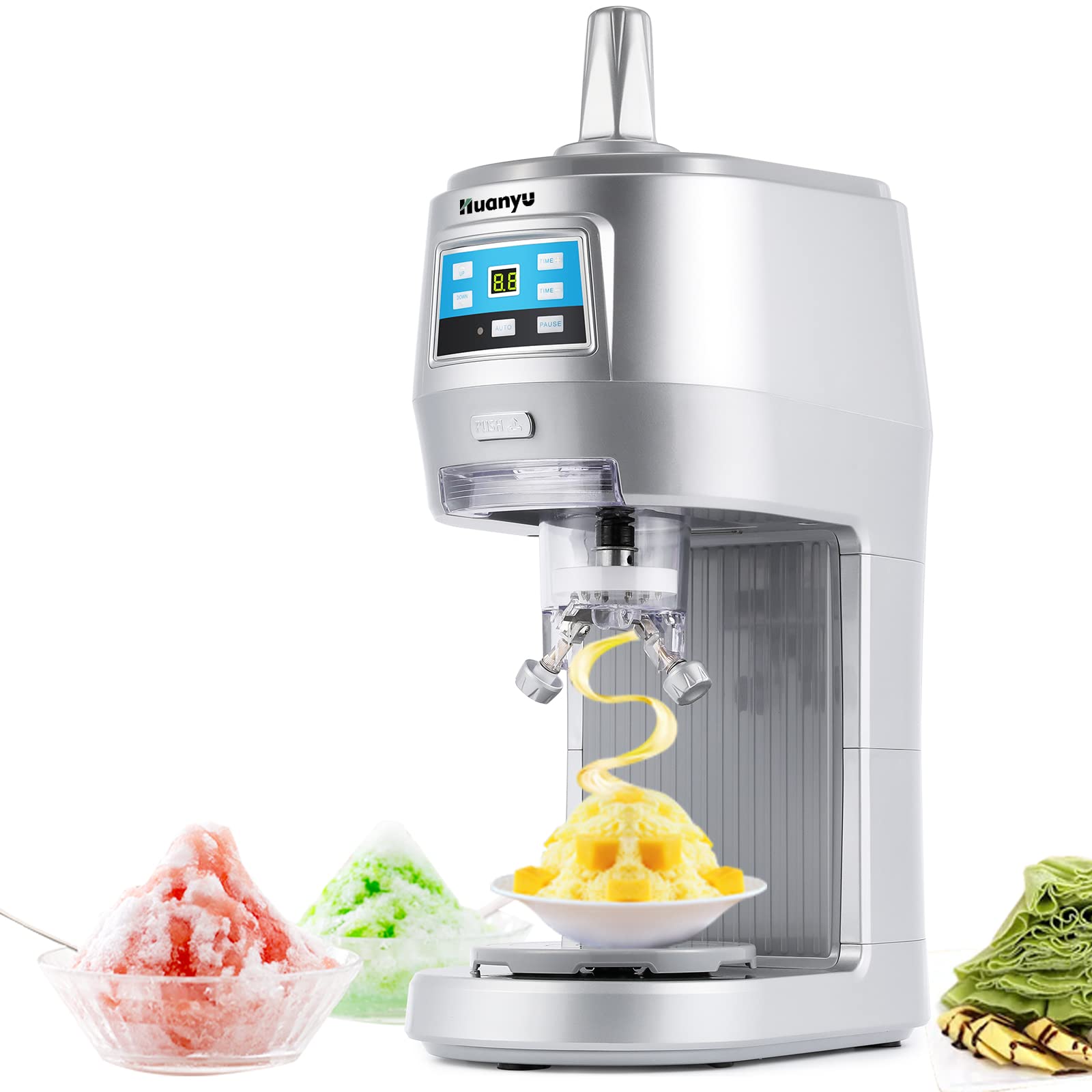 Amazon | Huanyu ふわふわかき氷機 業務用 デジタル 電動かき氷機 300W