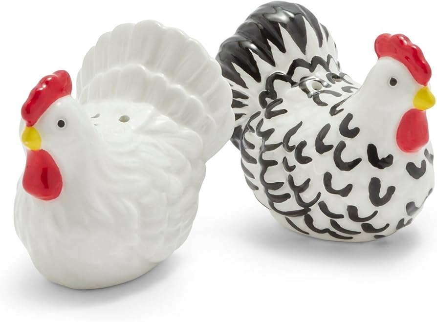 Amazon.com: Sur La Table Rooster Salt and Pepper Shaker Set