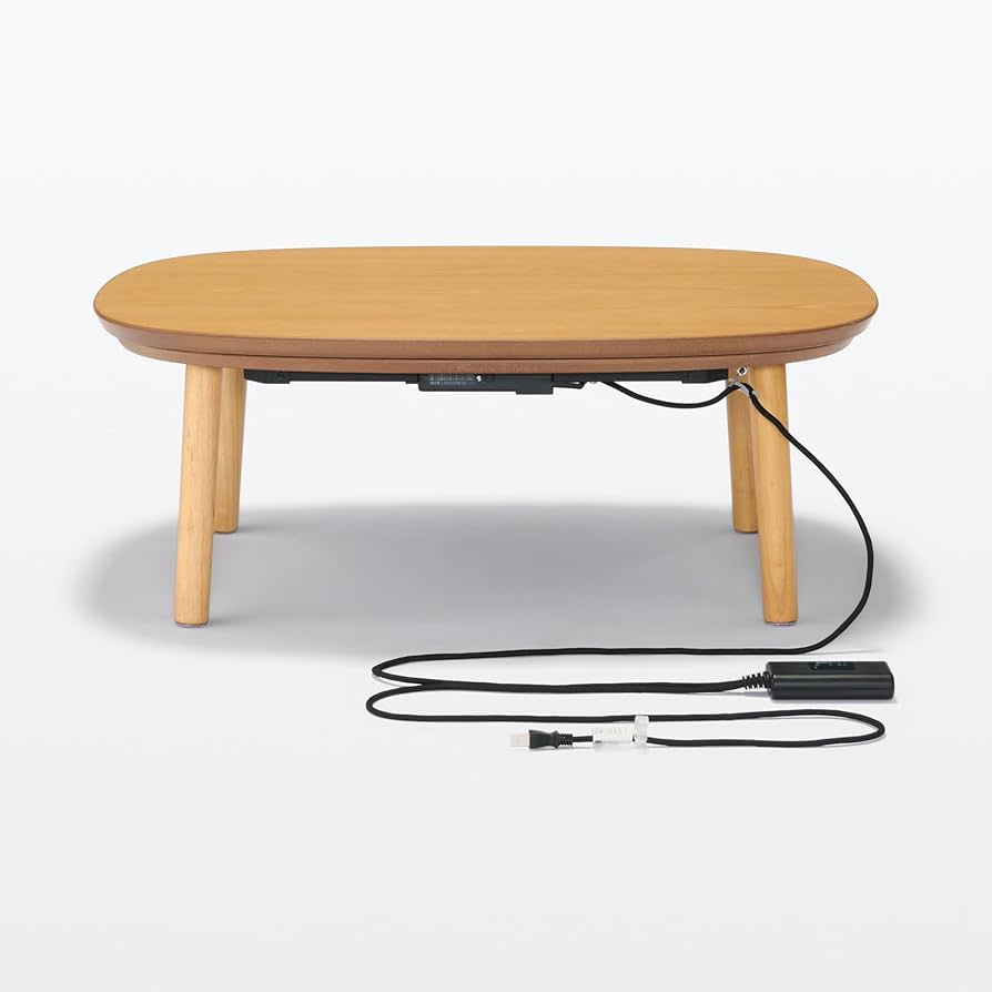 無印良品〕木製 楕円形 こたつ タモ 楕円こたつ・小・本体・タモ材曲木