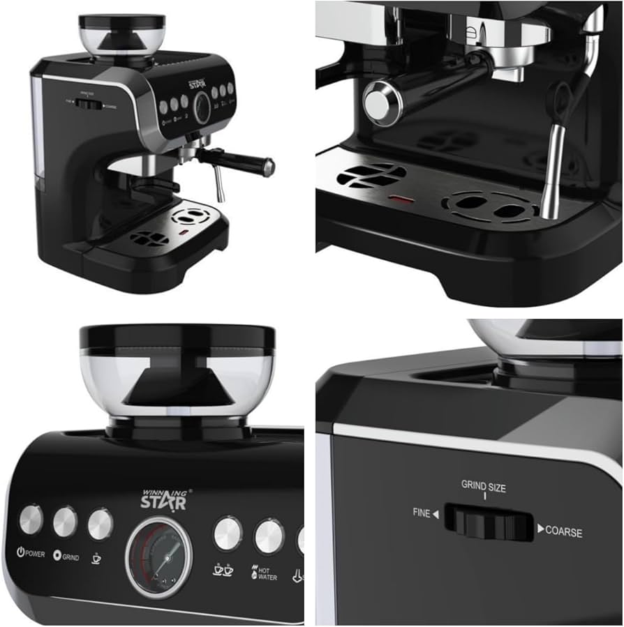 Amazon | Dazzix全自動コーヒーエスプレッソマシンカフ 牛乳泡立ちの