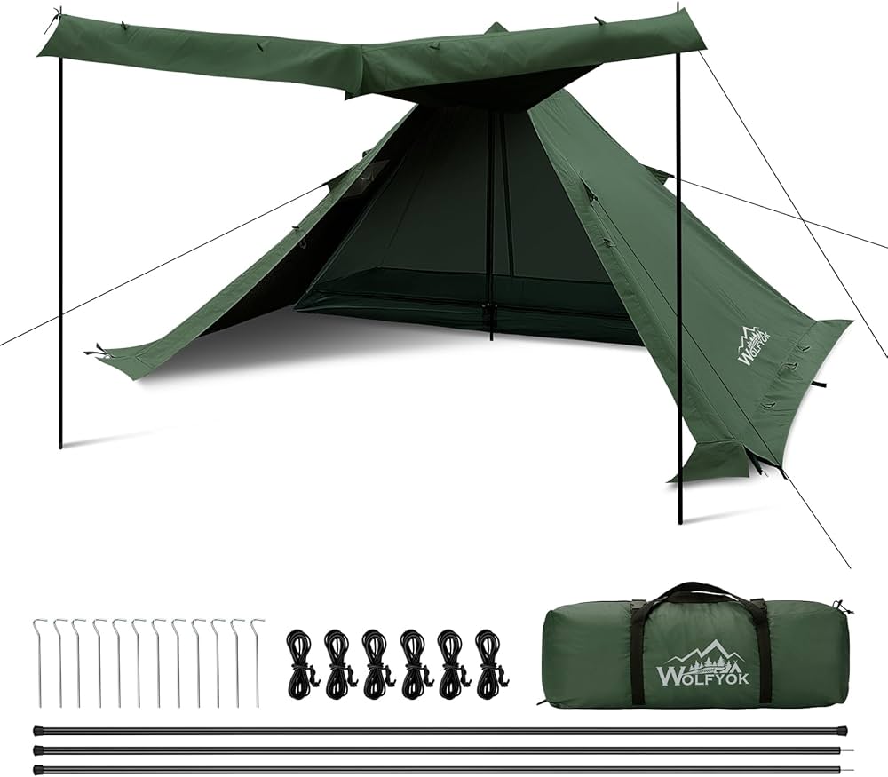 Amazon.co.jp: ワンポールテント ソロ TC ポリコットン 【二本前室