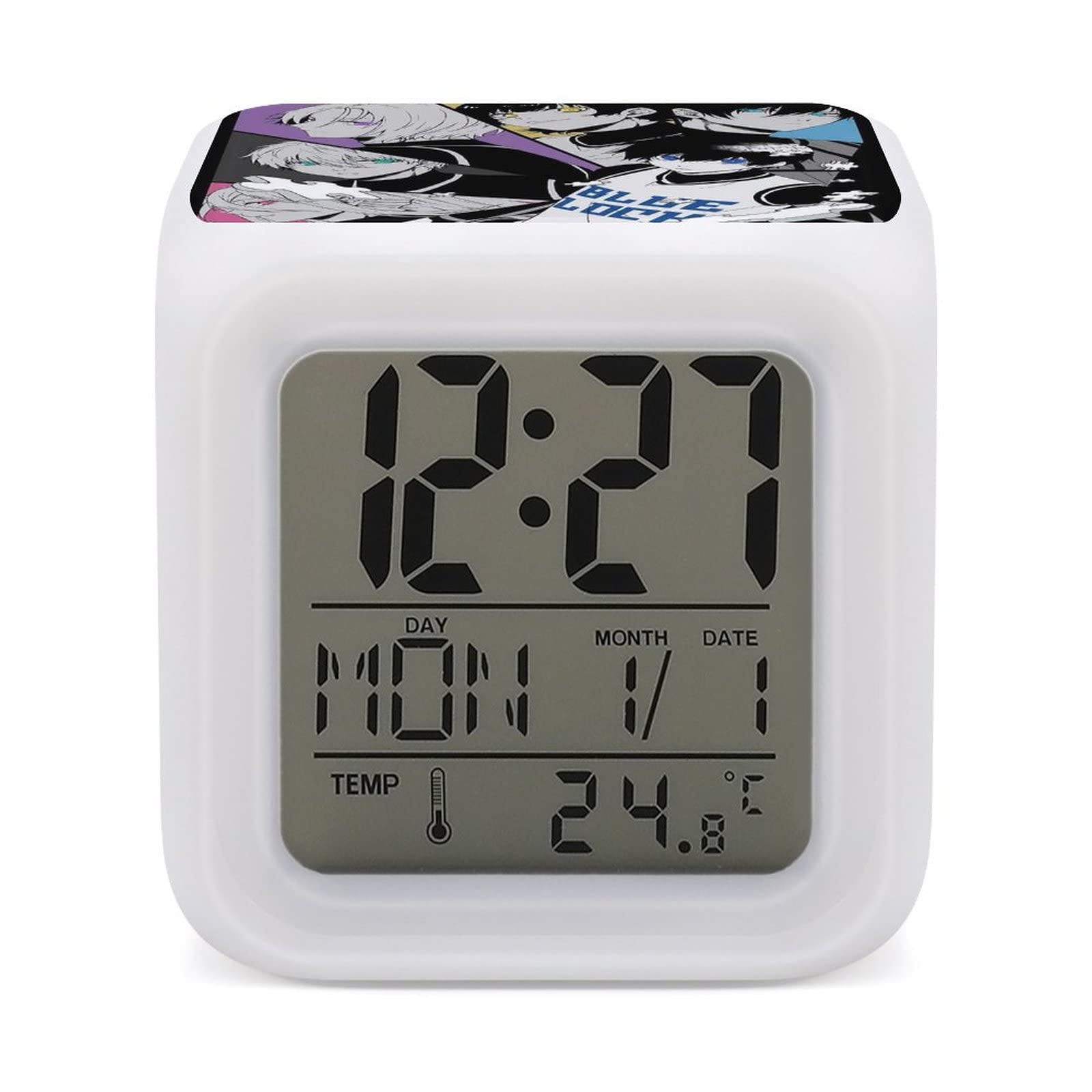 Amazon.co.jp: ブルーロック カラフルな目覚まし時計デジタル時計