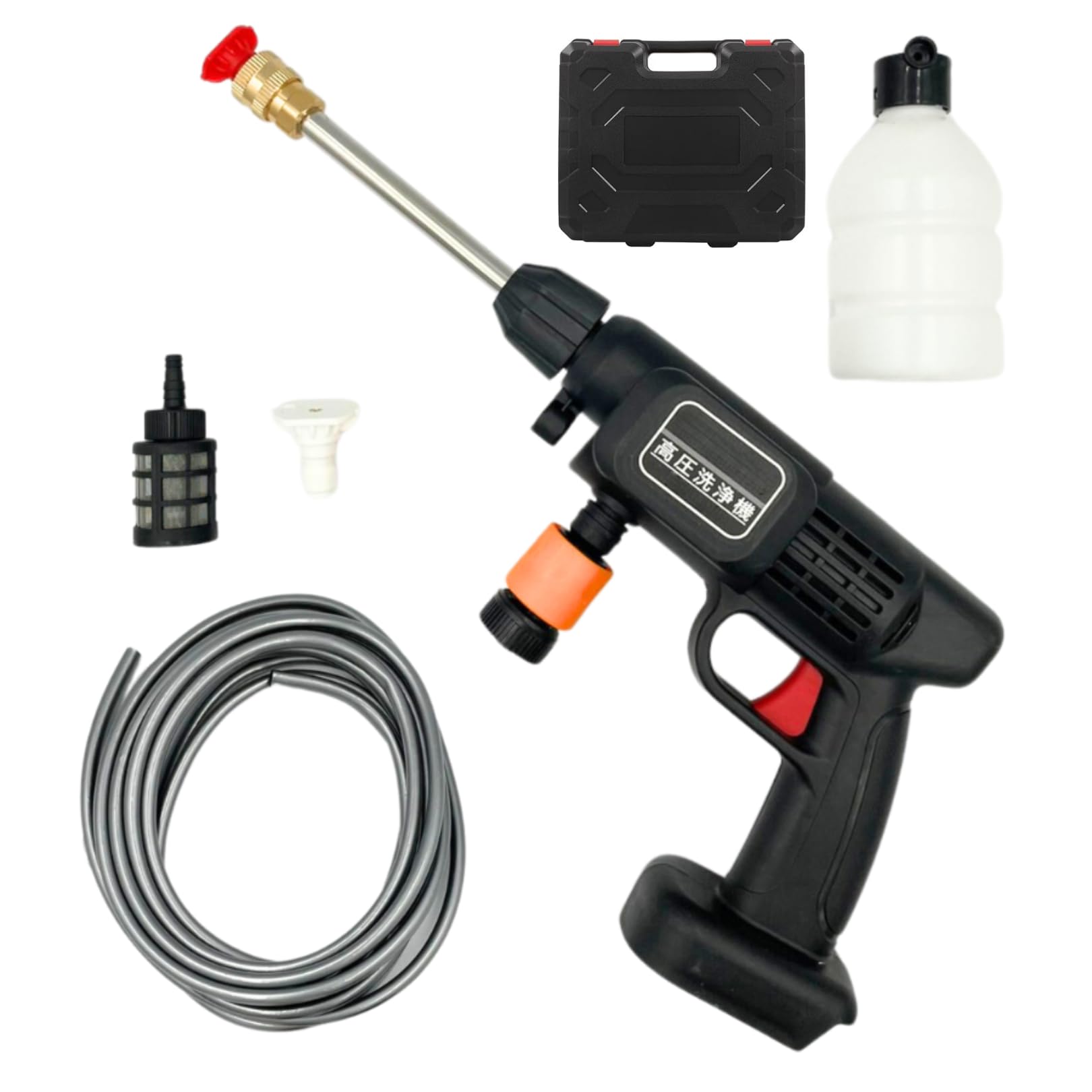 Amazon | コードレス 高圧洗浄機 洗車 散水 ホース 充電式 フォーム