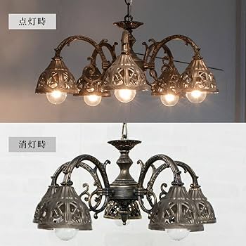 Amazon.co.jp : ムーラ シャンデリア 下向き 5灯 レトロ アンティーク