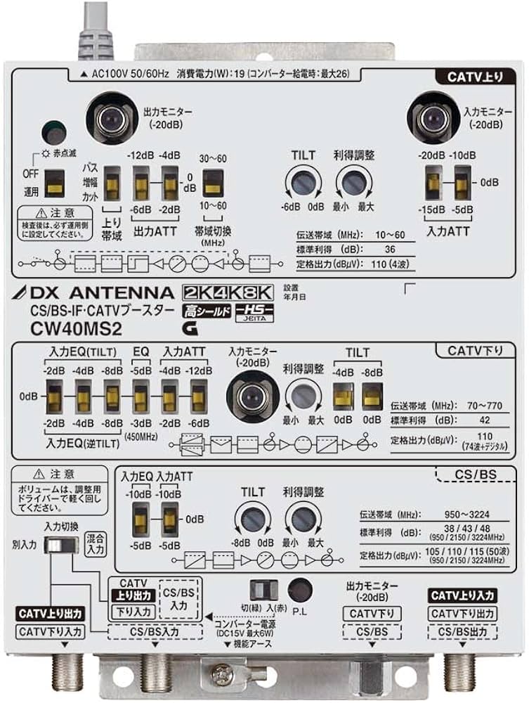 Amazon.co.jp: エレコム(DXアンテナ) CW40MS2 CS/BS-IF・CATV