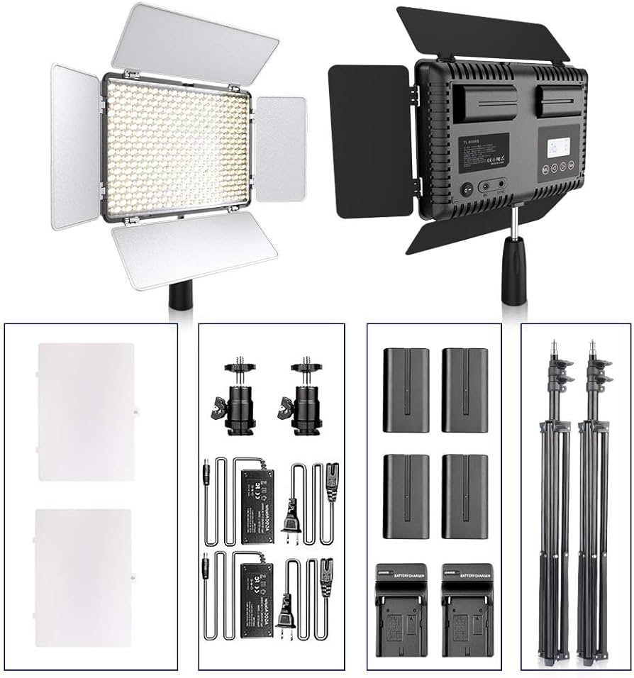 Amazon | LEDビデオ照明ライトキット SAMTIAN 2パック600AS二色3200K