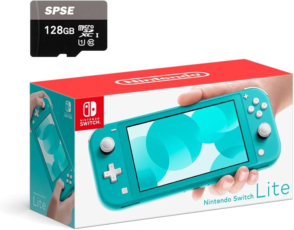 Nintendo Switch Lite Console - Turquoise - with SPSE 128GB Micro