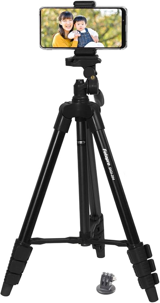 Amazon | Fotopro 三脚 DIGI-204 ブラック スマホホルダー