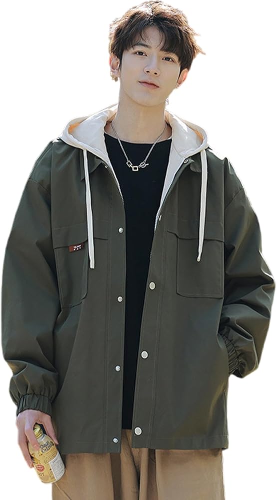 Amazon | [ポプレ] メンズ ジャケット アウター ブルゾン フード付き