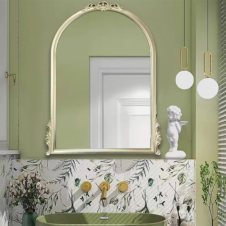 Amazon.co.jp: ZYBOWAYL アンティーク風ミラー フレンチ浴室ミラー