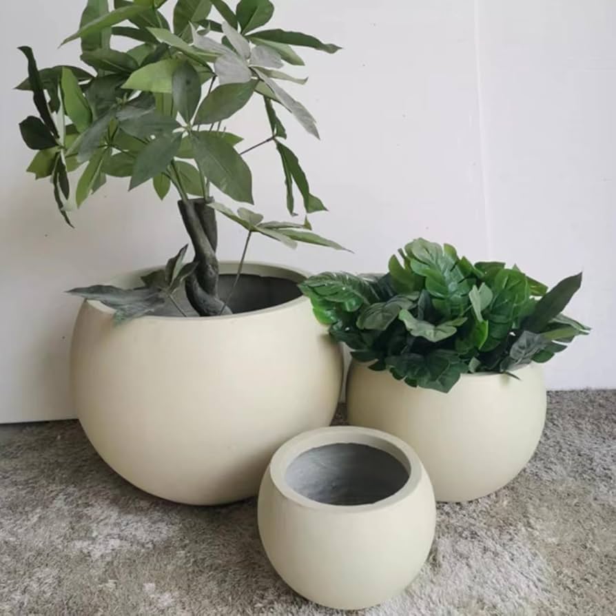 Amazon.co.jp: プランターポット セメント植木鉢 穴あり タイプ2 32