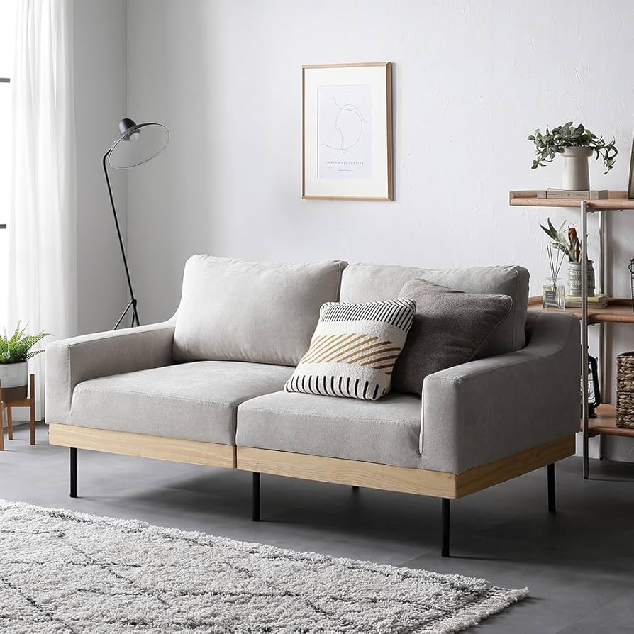 Amazon.co.jp : RASIK ソファー 2人掛け 単品 アイボリー カバー 洗濯