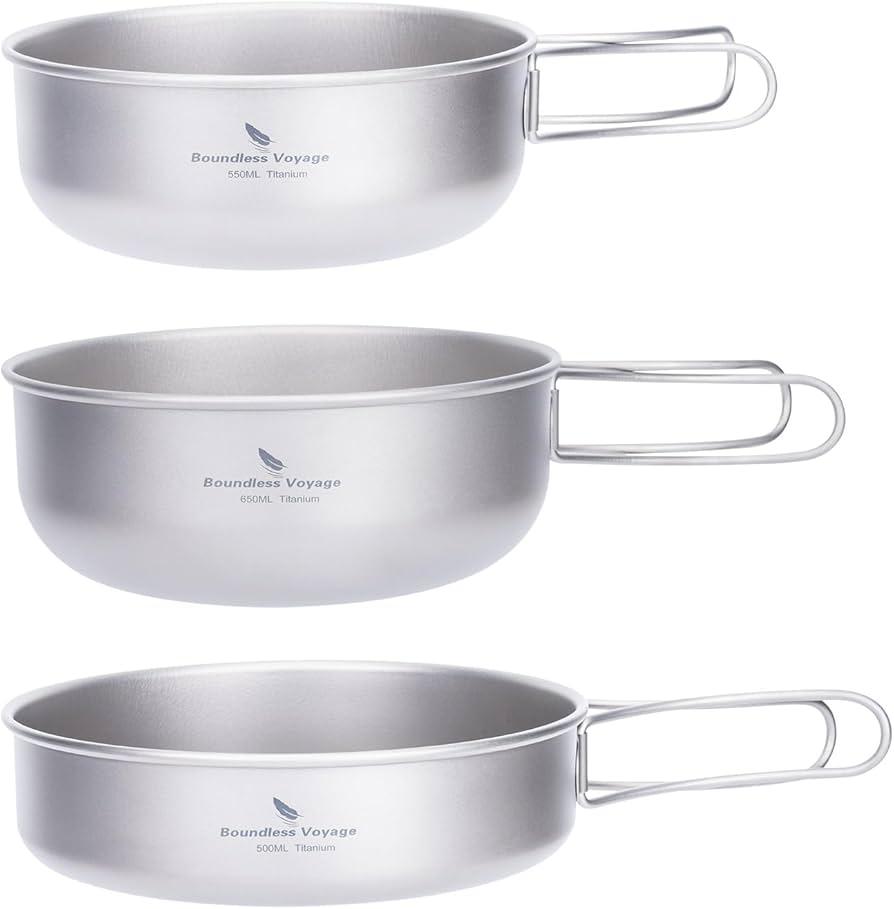 Amazon.co.jp: Boundless Voyage チタンフライパン キャンプクッカー