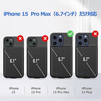 Amazon | Gladgogo iPhone 15 Pro Max バッテリーケース 【6800mah大