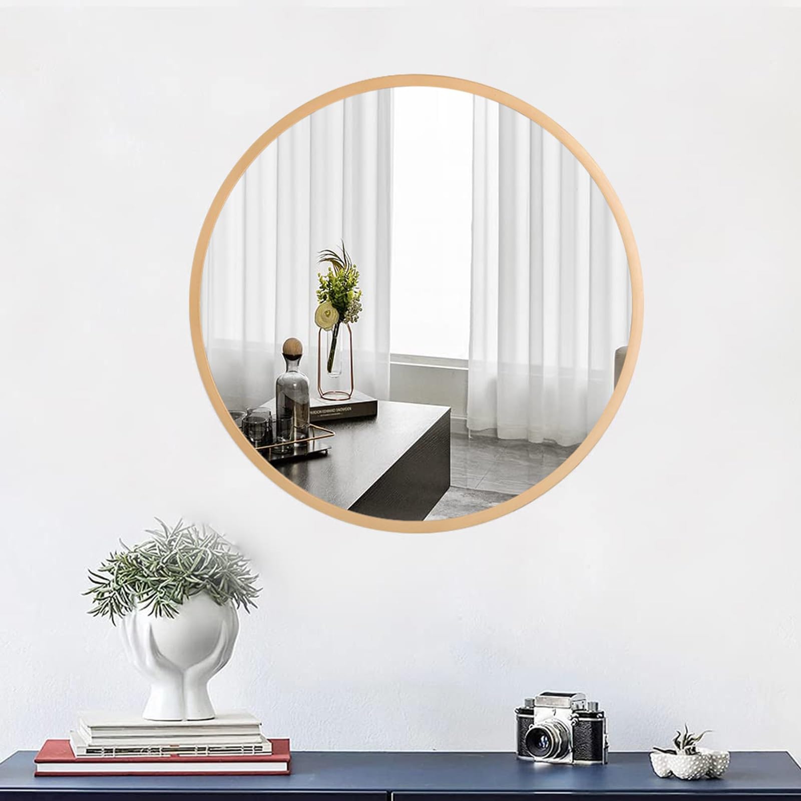 Amazon.co.jp: 鏡 壁掛けミラー ラウンドウォールミラー 丸型壁掛け鏡